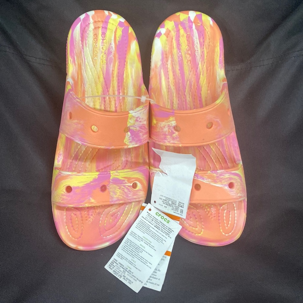Tie-dye crocs